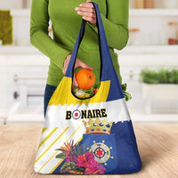 British Leeward Islands Grocery Bag Tropical Flower Grunge Style