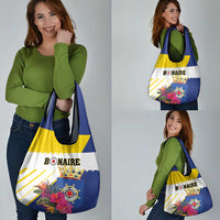 British Leeward Islands Grocery Bag Tropical Flower Grunge Style