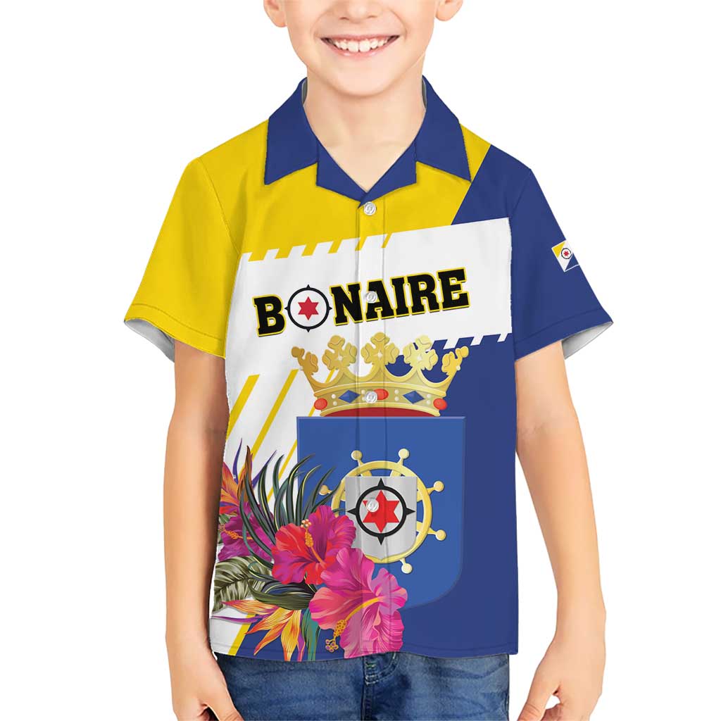 Personalised British Leeward Islands Kid Hawaiian Shirt Tropical Flower Grunge Style