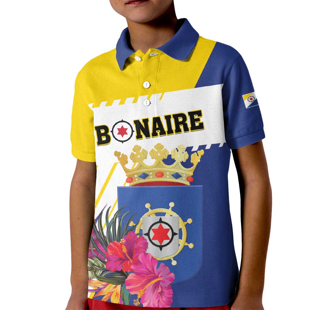 Personalised British Leeward Islands Kid Polo Shirt Tropical Flower Grunge Style