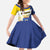 Personalised British Leeward Islands Kid Short Sleeve Dress Tropical Flower Grunge Style