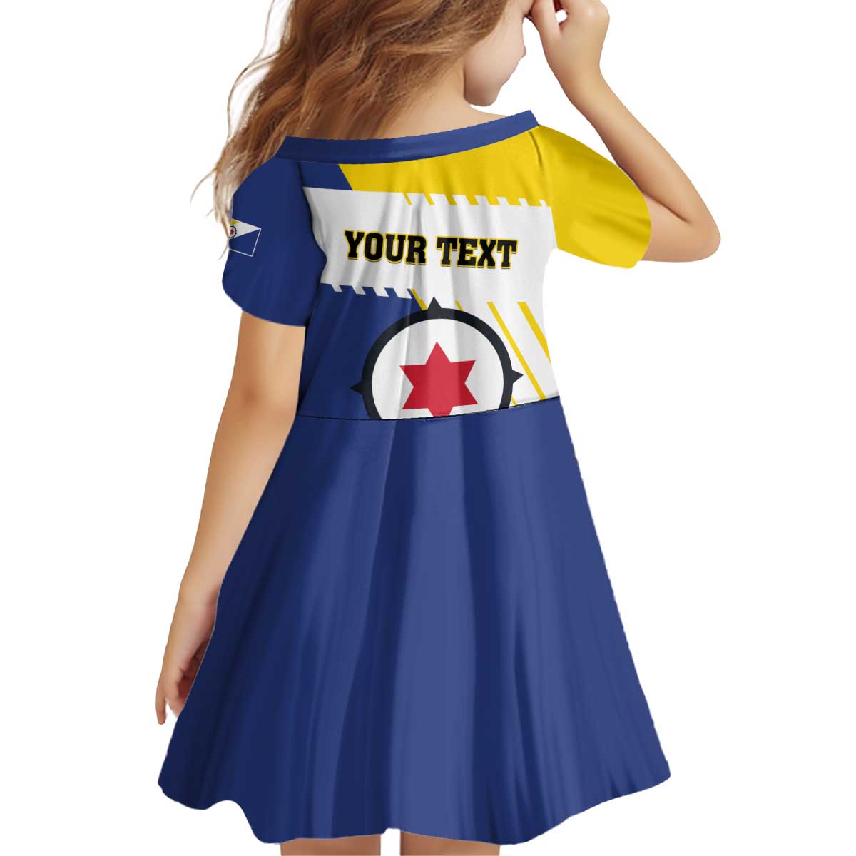 Personalised British Leeward Islands Kid Short Sleeve Dress Tropical Flower Grunge Style