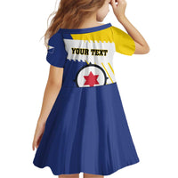 Personalised British Leeward Islands Kid Short Sleeve Dress Tropical Flower Grunge Style