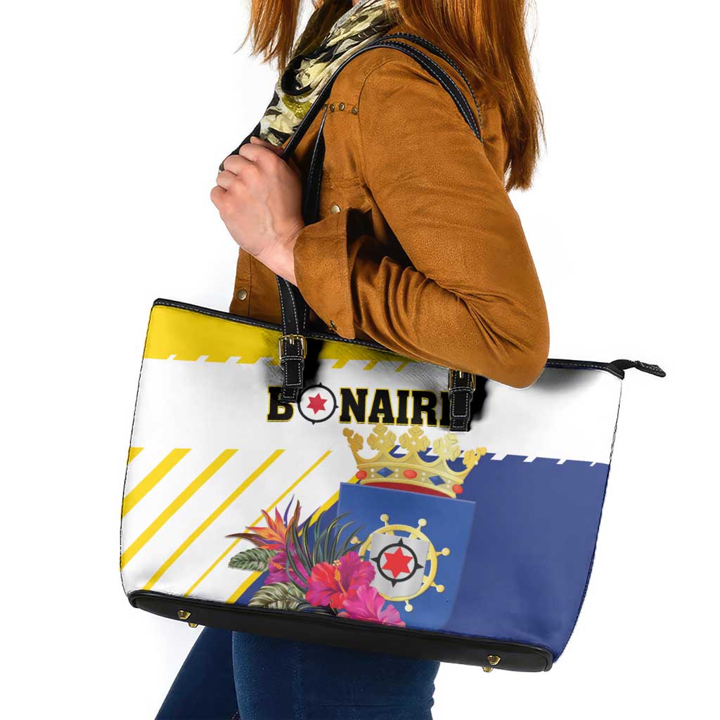 British Leeward Islands Leather Tote Bag Tropical Flower Grunge Style