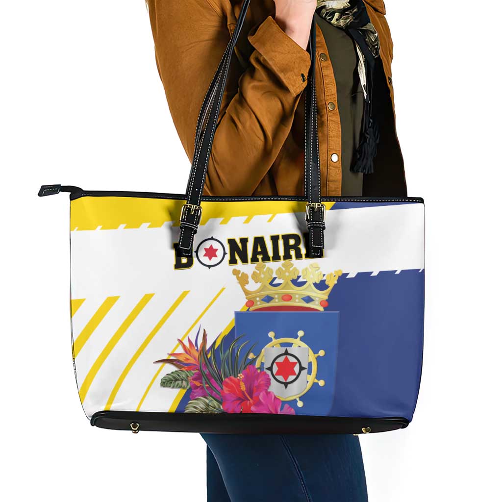 British Leeward Islands Leather Tote Bag Tropical Flower Grunge Style