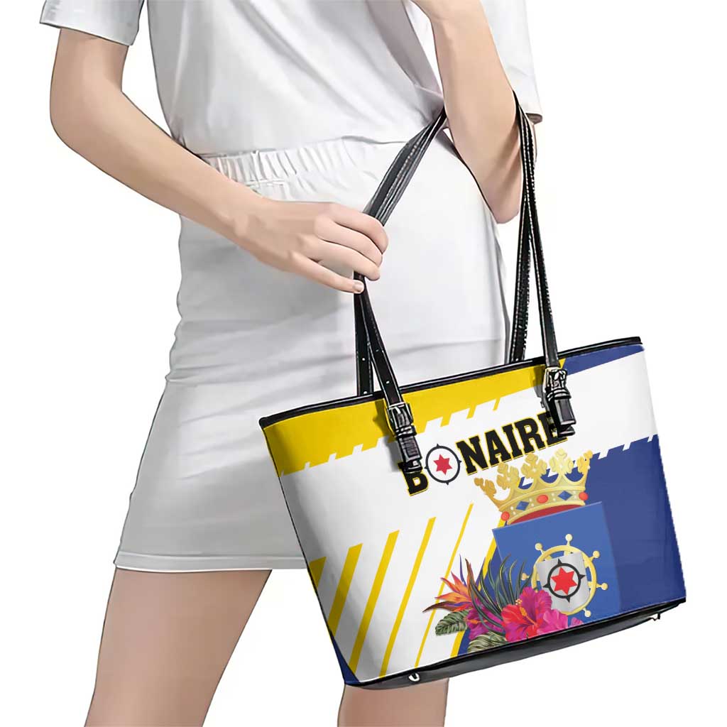 British Leeward Islands Leather Tote Bag Tropical Flower Grunge Style