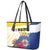 British Leeward Islands Leather Tote Bag Tropical Flower Grunge Style