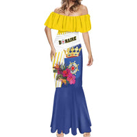 Personalised British Leeward Islands Mermaid Dress Tropical Flower Grunge Style