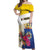 Personalised British Leeward Islands Off Shoulder Maxi Dress Tropical Flower Grunge Style