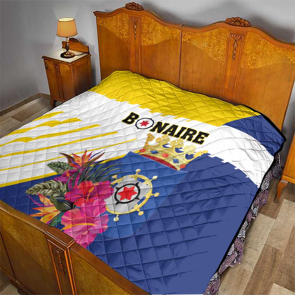 British Leeward Islands Quilt Tropical Flower Grunge Style