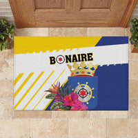 British Leeward Islands Rubber Doormat Tropical Flower Grunge Style