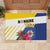 British Leeward Islands Rubber Doormat Tropical Flower Grunge Style