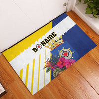 British Leeward Islands Rubber Doormat Tropical Flower Grunge Style