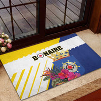 British Leeward Islands Rubber Doormat Tropical Flower Grunge Style