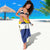 British Leeward Islands Sarong Tropical Flower Grunge Style