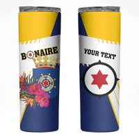 Personalised British Leeward Islands Skinny Tumbler Tropical Flower Grunge Style