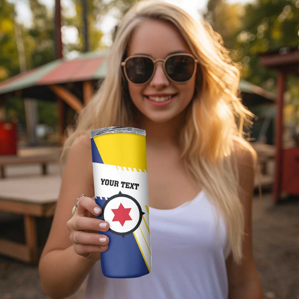 Personalised British Leeward Islands Skinny Tumbler Tropical Flower Grunge Style