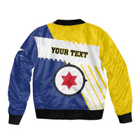 Personalised British Leeward Islands Sleeve Zip Bomber Jacket Tropical Flower Grunge Style