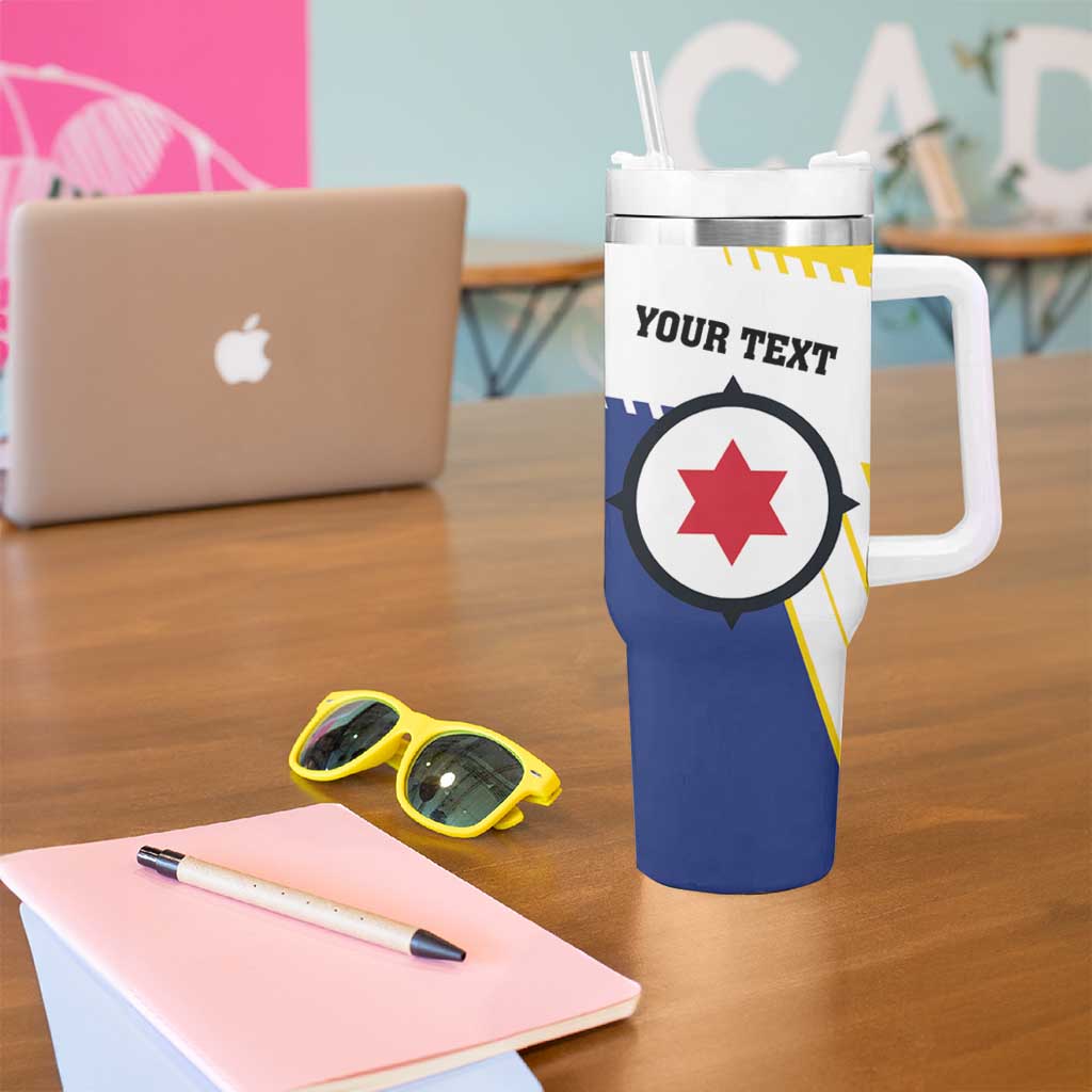 Personalised British Leeward Islands Tumbler With Handle Tropical Flower Grunge Style