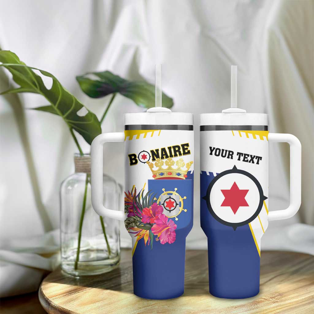 Personalised British Leeward Islands Tumbler With Handle Tropical Flower Grunge Style