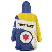 Personalised British Leeward Islands Wearable Blanket Hoodie Tropical Flower Grunge Style