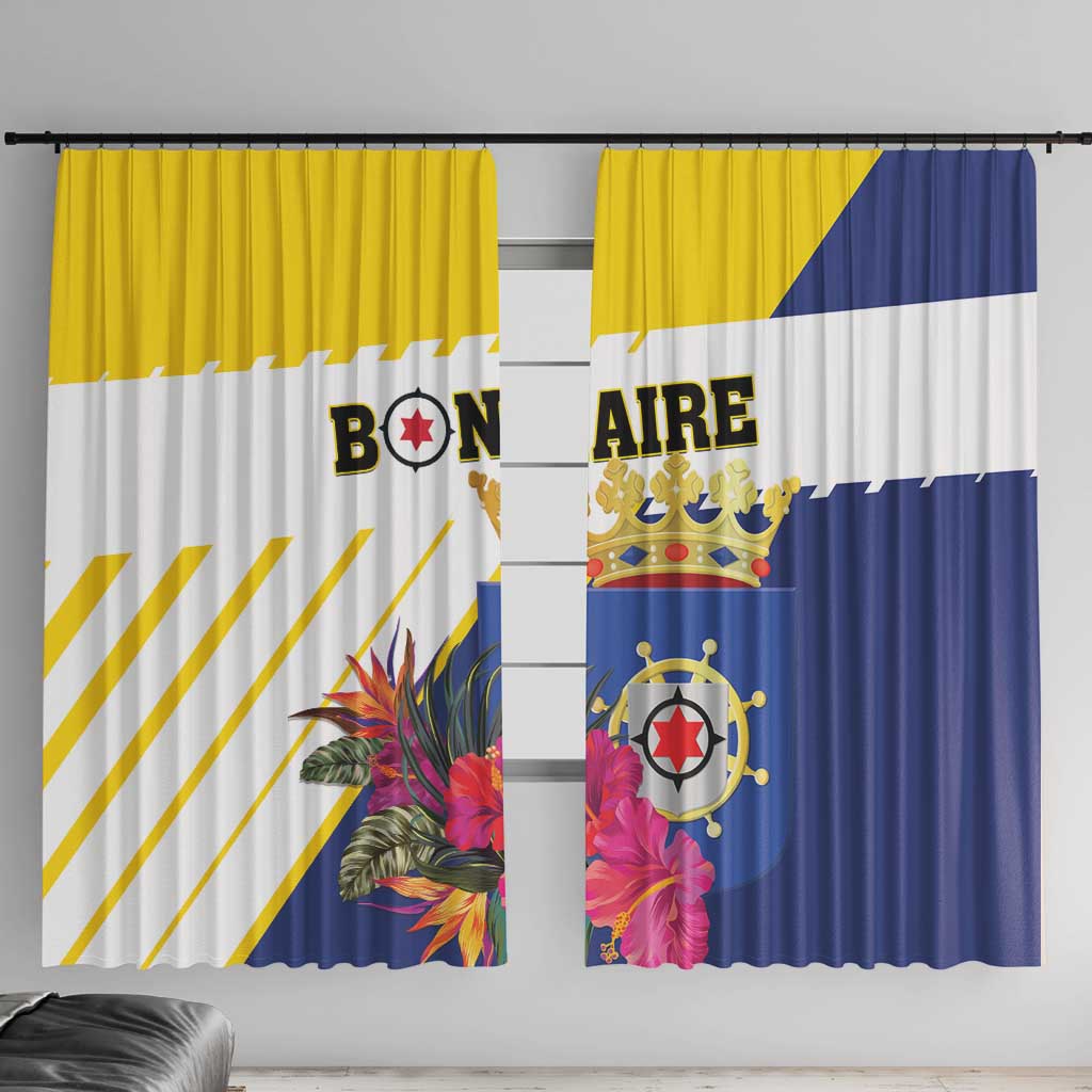 British Leeward Islands Window Curtain Tropical Flower Grunge Style