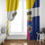 British Leeward Islands Window Curtain Tropical Flower Grunge Style