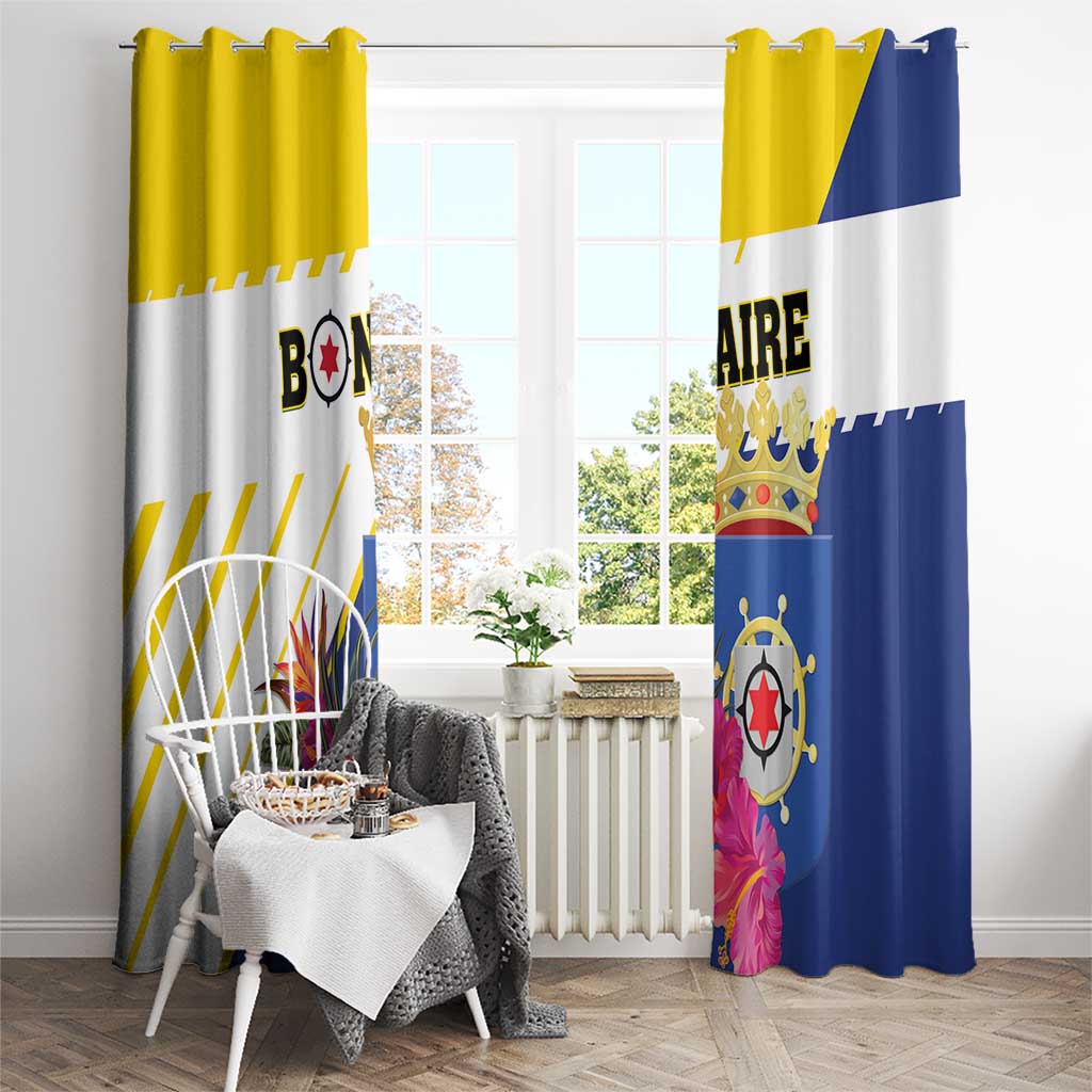 British Leeward Islands Window Curtain Tropical Flower Grunge Style