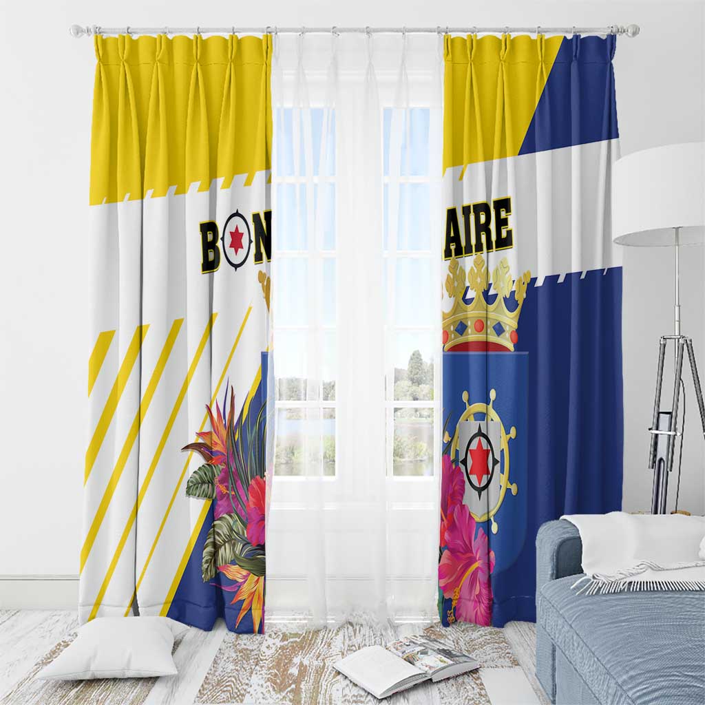 British Leeward Islands Window Curtain Tropical Flower Grunge Style