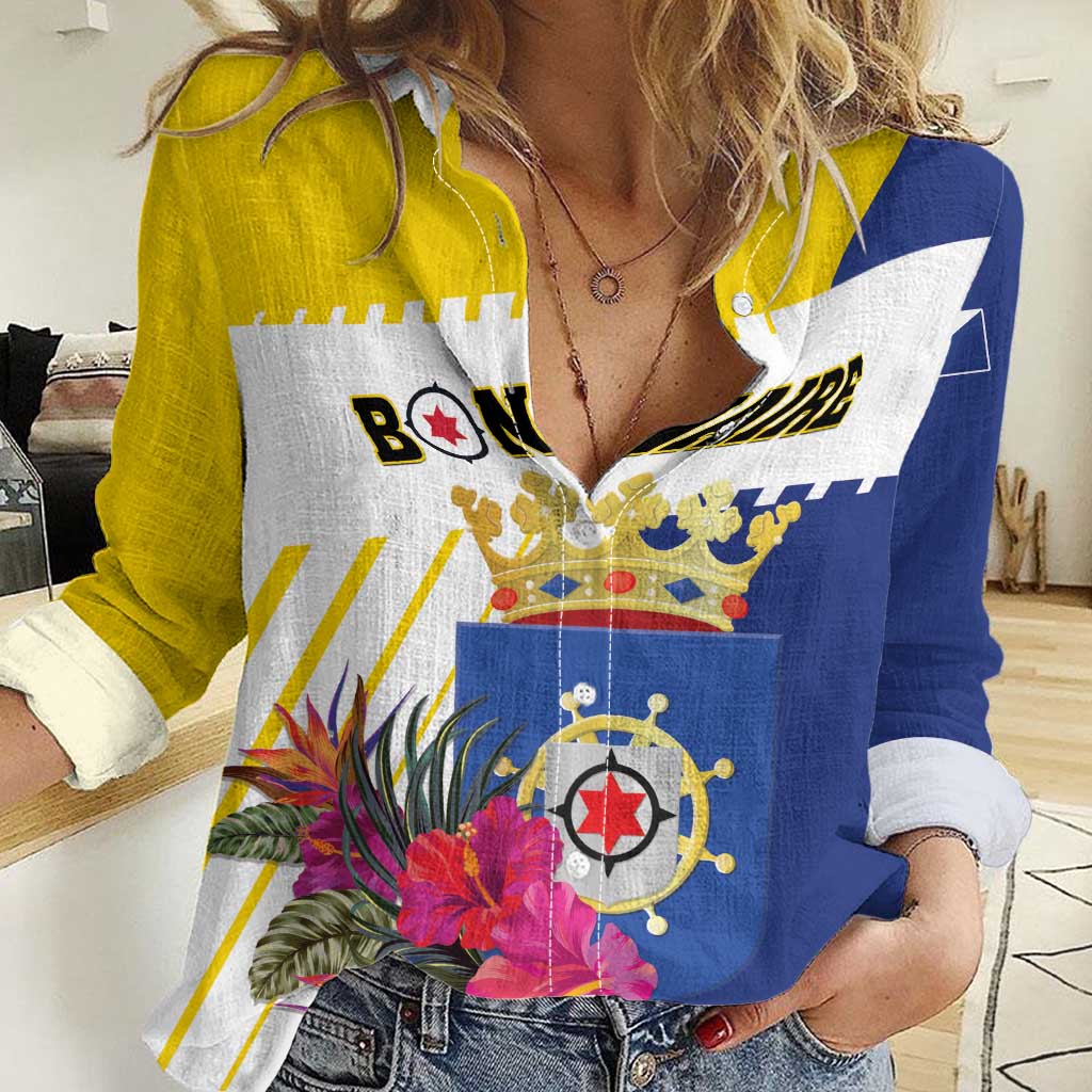 Personalised British Leeward Islands Women Casual Shirt Tropical Flower Grunge Style