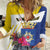 Personalised British Leeward Islands Women Casual Shirt Tropical Flower Grunge Style