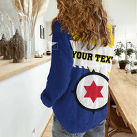 Personalised British Leeward Islands Women Casual Shirt Tropical Flower Grunge Style