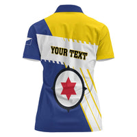 Personalised British Leeward Islands Women Polo Shirt Tropical Flower Grunge Style