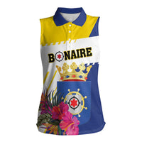 Personalised British Leeward Islands Women Sleeveless Polo Shirt Tropical Flower Grunge Style