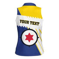 Personalised British Leeward Islands Women Sleeveless Polo Shirt Tropical Flower Grunge Style