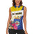 Personalised British Leeward Islands Women Sleeveless Polo Shirt Tropical Flower Grunge Style