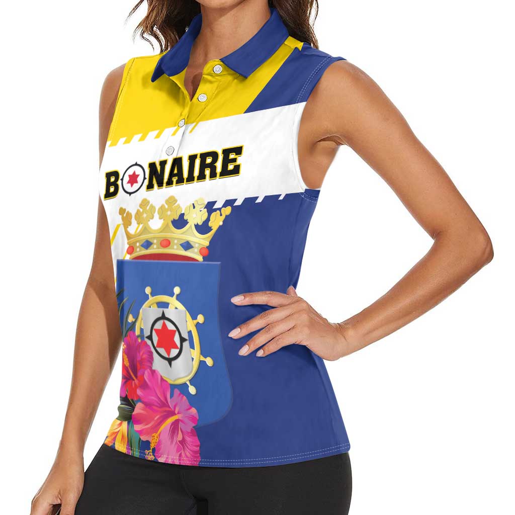Personalised British Leeward Islands Women Sleeveless Polo Shirt Tropical Flower Grunge Style