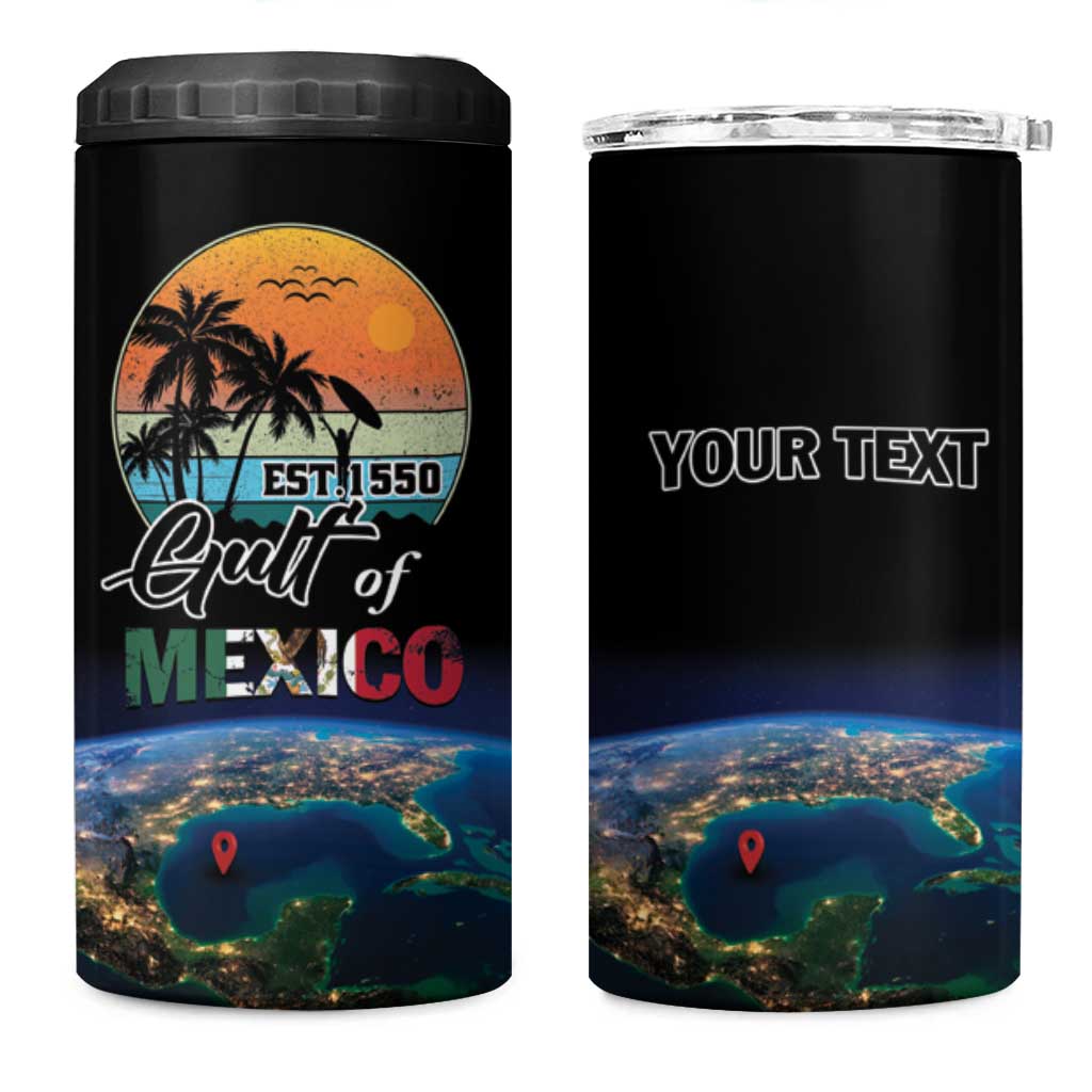 Personalized Gulf Of Mexico Est 1550 4 in 1 Can Cooler Tumbler Gulf Of Mexico From Space