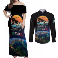 Personalized Gulf Of Mexico Est 1550 Couples Matching Off Shoulder Maxi Dress and Long Sleeve Button Shirt Gulf Of Mexico From Space