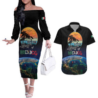 Personalized Gulf Of Mexico Est 1550 Couples Matching Off The Shoulder Long Sleeve Dress and Hawaiian Shirt Gulf Of Mexico From Space
