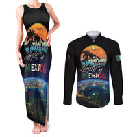 Personalized Gulf Of Mexico Est 1550 Couples Matching Tank Maxi Dress and Long Sleeve Button Shirt Gulf Of Mexico From Space