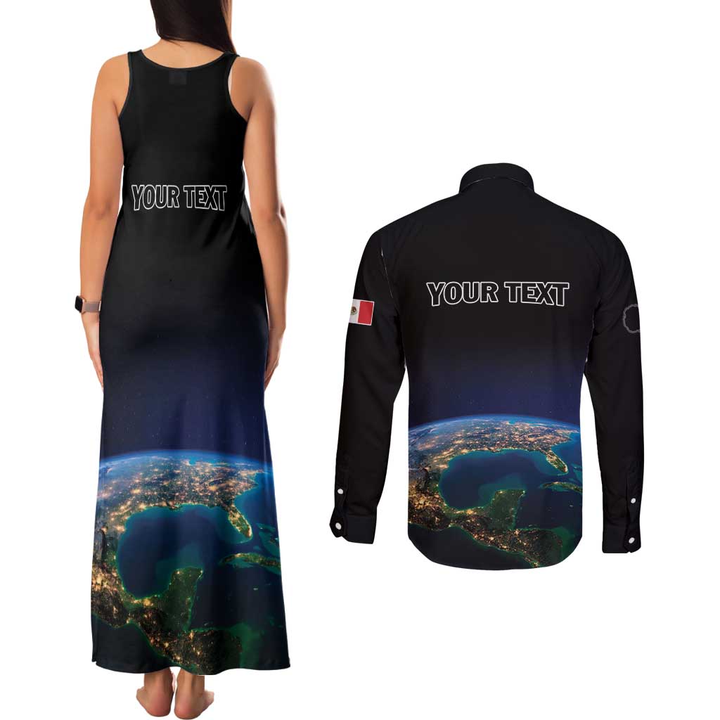Personalized Gulf Of Mexico Est 1550 Couples Matching Tank Maxi Dress and Long Sleeve Button Shirt Gulf Of Mexico From Space
