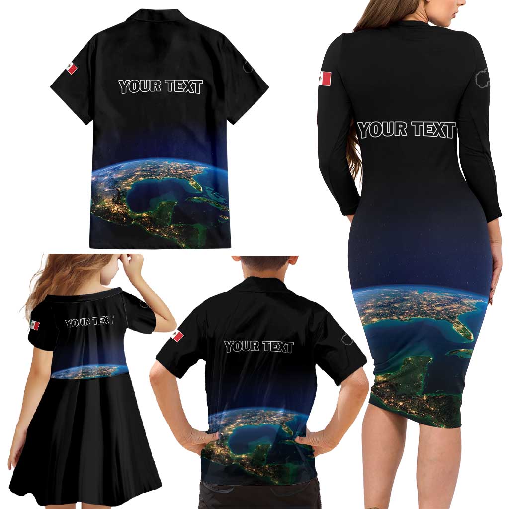 Personalized Gulf Of Mexico Est 1550 Family Matching Long Sleeve Bodycon Dress and Hawaiian Shirt Gulf Of Mexico From Space