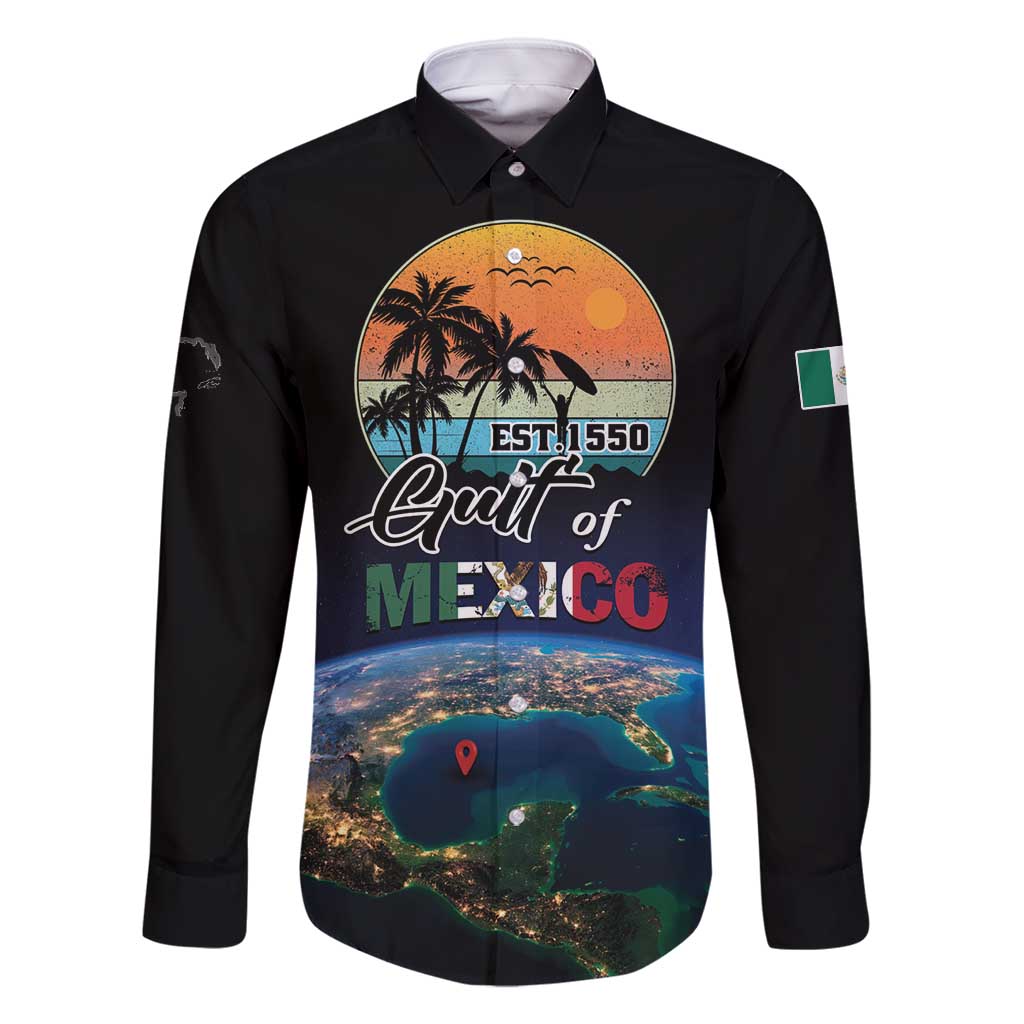 Personalized Gulf Of Mexico Est 1550 Family Matching Long Sleeve Bodycon Dress and Hawaiian Shirt Gulf Of Mexico From Space