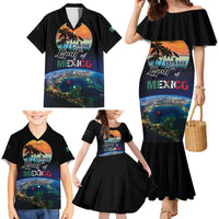 Personalized Gulf Of Mexico Est 1550 Family Matching Mermaid Dress and Hawaiian Shirt Gulf Of Mexico From Space