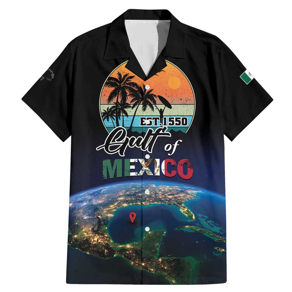 Personalized Gulf Of Mexico Est 1550 Family Matching Mermaid Dress and Hawaiian Shirt Gulf Of Mexico From Space