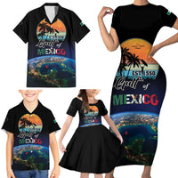 Personalized Gulf Of Mexico Est 1550 Family Matching Short Sleeve Bodycon Dress and Hawaiian Shirt Gulf Of Mexico From Space