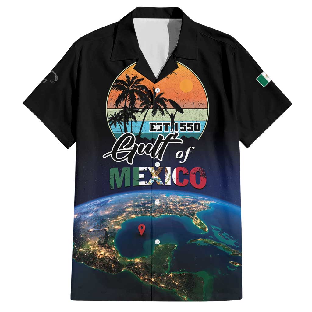 Personalized Gulf Of Mexico Est 1550 Family Matching Short Sleeve Bodycon Dress and Hawaiian Shirt Gulf Of Mexico From Space