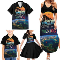 Personalized Gulf Of Mexico Est 1550 Family Matching Summer Maxi Dress and Hawaiian Shirt Gulf Of Mexico From Space