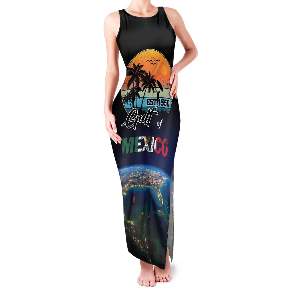 Personalized Gulf Of Mexico Est 1550 Family Matching Tank Maxi Dress and Hawaiian Shirt Gulf Of Mexico From Space